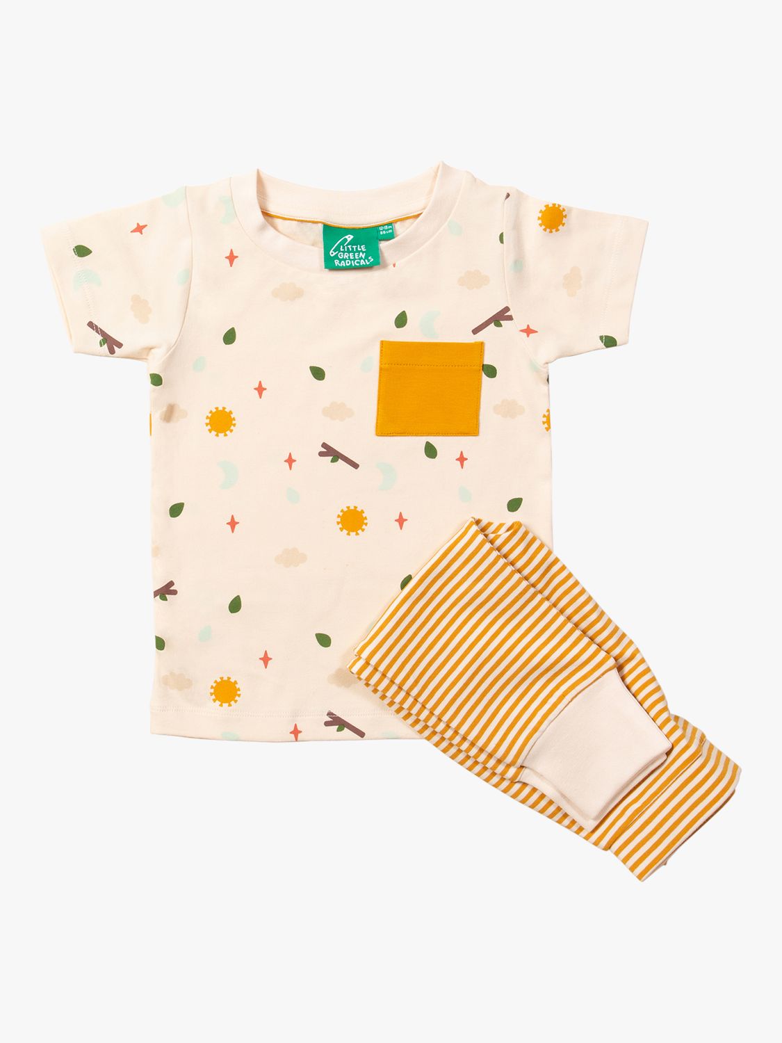 Little Green Radicals Baby Organic Cotton Adventure T-Shirt & Joggers Playset, Multi, 0-3 months