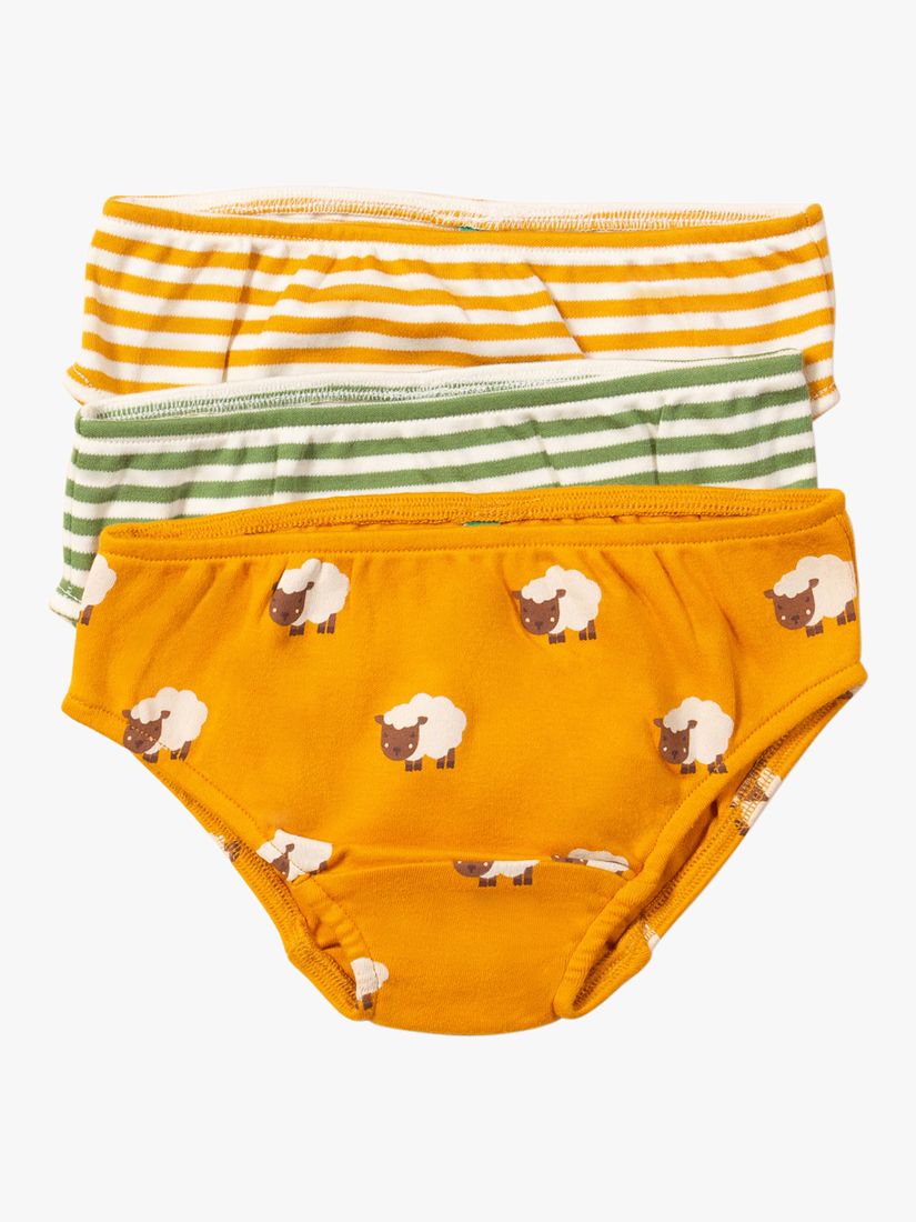 Little Green Radicals Kids' Counting Sheep Underwear, Pack Of 3, Multi, 5-6 years