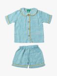 Little Green Radicals Kids' Button Pyjama Set, Blue