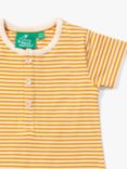 Little Green Radicals Baby Organic Cotton Blend Striped Summer Romper, Gold