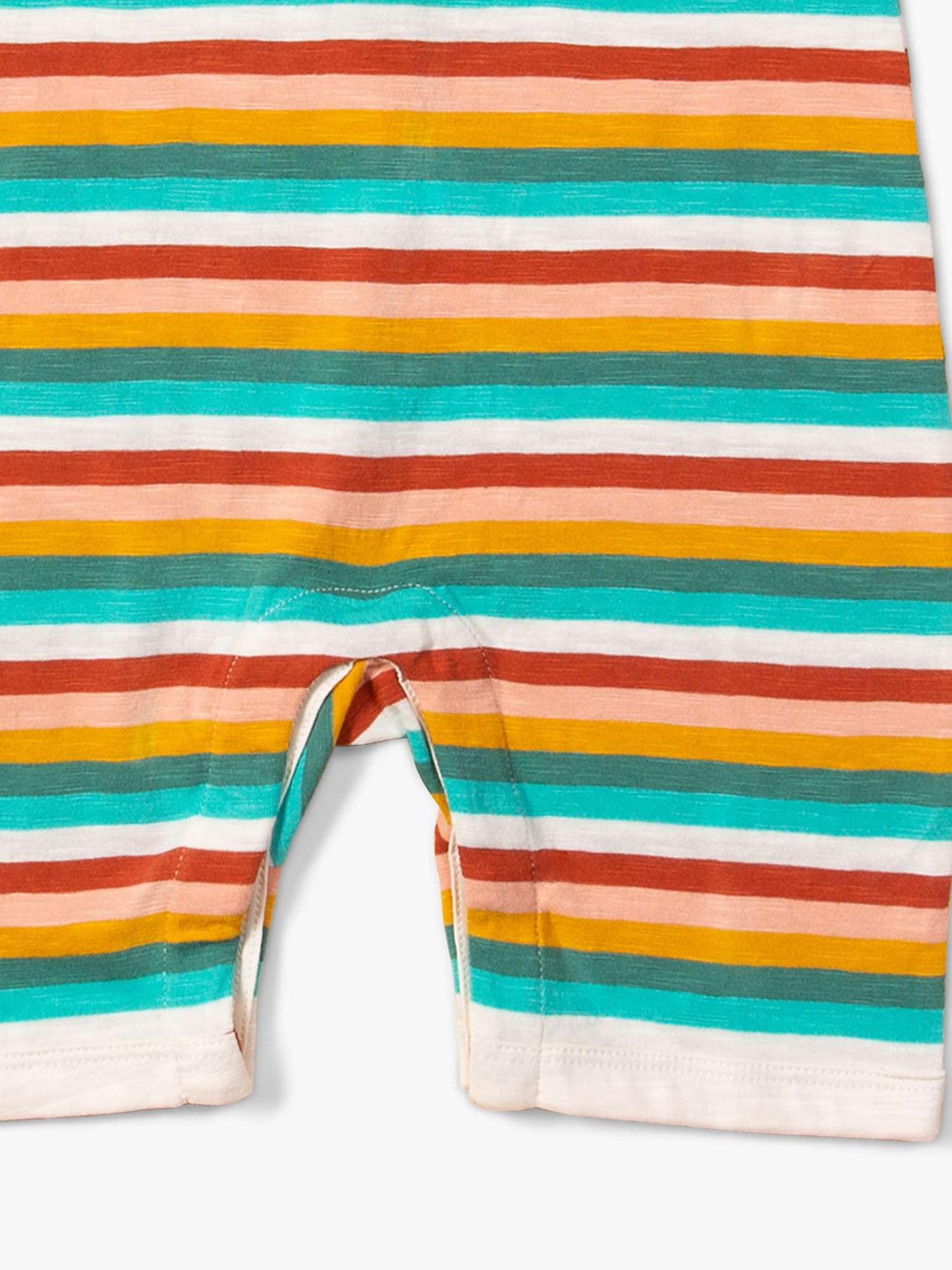 Buy Little Green Radicals Baby Organic Cotton Striped Rainbow Summer Romper, Multi Online at johnlewis.com