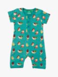 Little Green Radicals Baby Garden Birds Organic Cotton Summer Romper, Multi