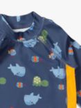 Little Green Radicals Baby Sealife UPF 50+ Sunsafe Long Sleeve Rash Vest, Blue