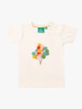 Little Green Radicals Baby Organic Cotton Rainbow Balloon Bunch Short Sleeve T-Shirt, White/Multi