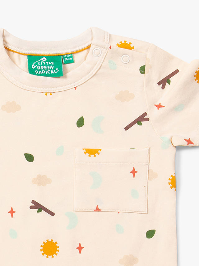 Little Green Radicals Baby Adventure Organic Cotton Blend Short Sleeve T-Shirt, Natural