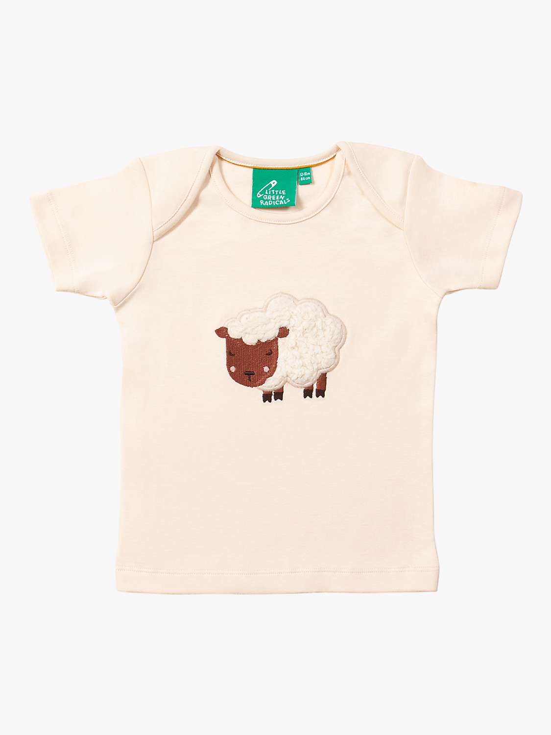 Buy Little Green Radicals Baby Organic Cotton Counting Sheep Applique T-Shirt, Cream Online at johnlewis.com