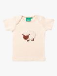Little Green Radicals Baby Organic Cotton Counting Sheep Applique T-Shirt, Cream