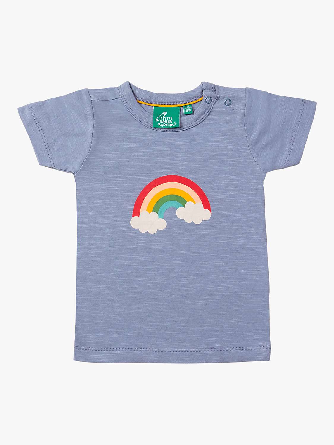 Buy Little Green Radicals Baby Organic Cotton Rainbow T-Shirt, French Blue/Multi Online at johnlewis.com