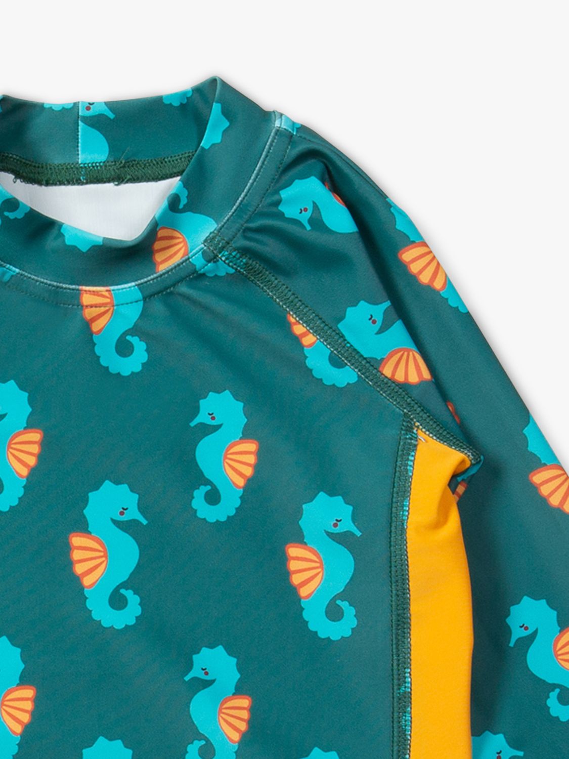 Little Green Radicals Baby Seahorse UPF 50+ Sunsafe Long Sleeve Rash Vest, Green, 0-6 months