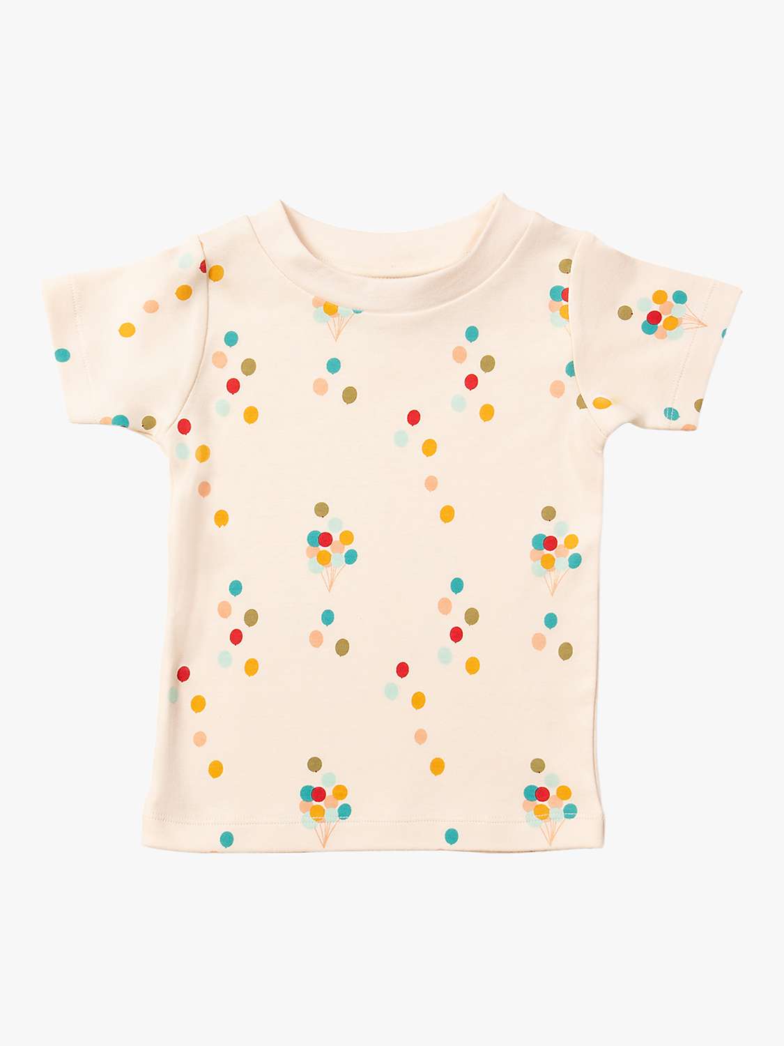 Buy Little Green Radicals Baby Organic Cotton Rainbow Balloon Scatter Short Sleeve T-Shirt, Off White/Multi Online at johnlewis.com