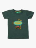 Little Green Radicals Baby Organic Cotton Flying High Zeppelin T-Shirt, Green/Multi