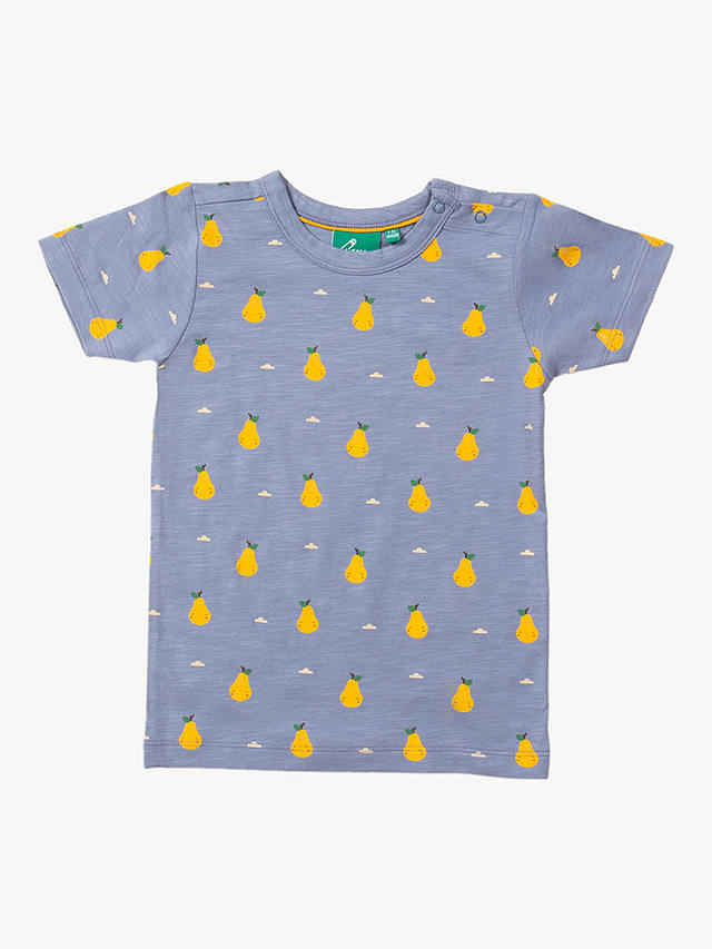 Little Green Radicals Baby Organic Cotton Pear Short Sleeve T-Shirt, Sunshine/Blue