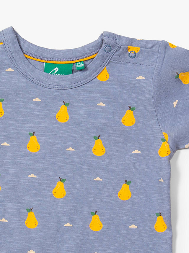 Little Green Radicals Baby Organic Cotton Pear Short Sleeve T-Shirt, Sunshine/Blue