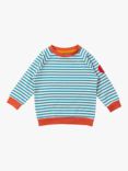 Little Green Radicals Baby Stripe Organic Cotton Raglan Sweatshirt, Multi