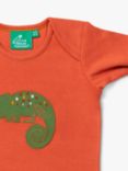 Little Green Radicals Baby Organic Cotton Little Lizard Applique Short Sleeve T-Shirt, Red