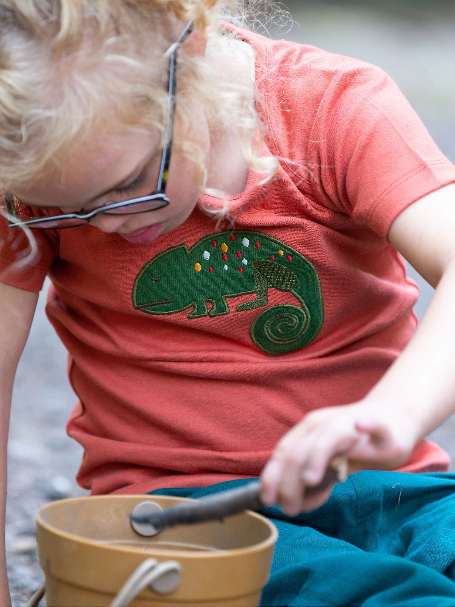 Buy Little Green Radicals Baby Organic Cotton Little Lizard Applique Short Sleeve T-Shirt, Red Online at johnlewis.com