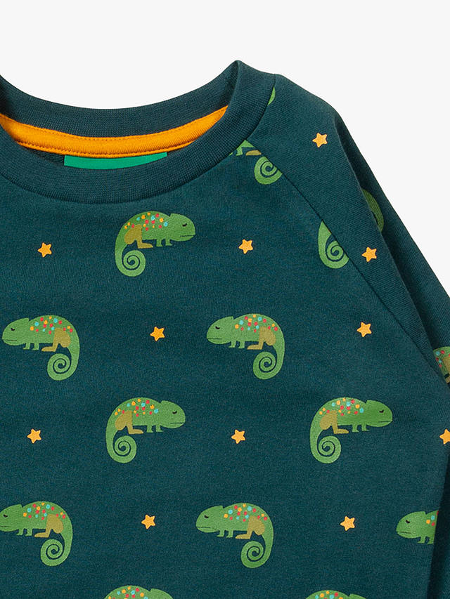 Little Green Radicals Baby Organic Cotton Little Lizard Marl Raglan Sweatshirt, Green