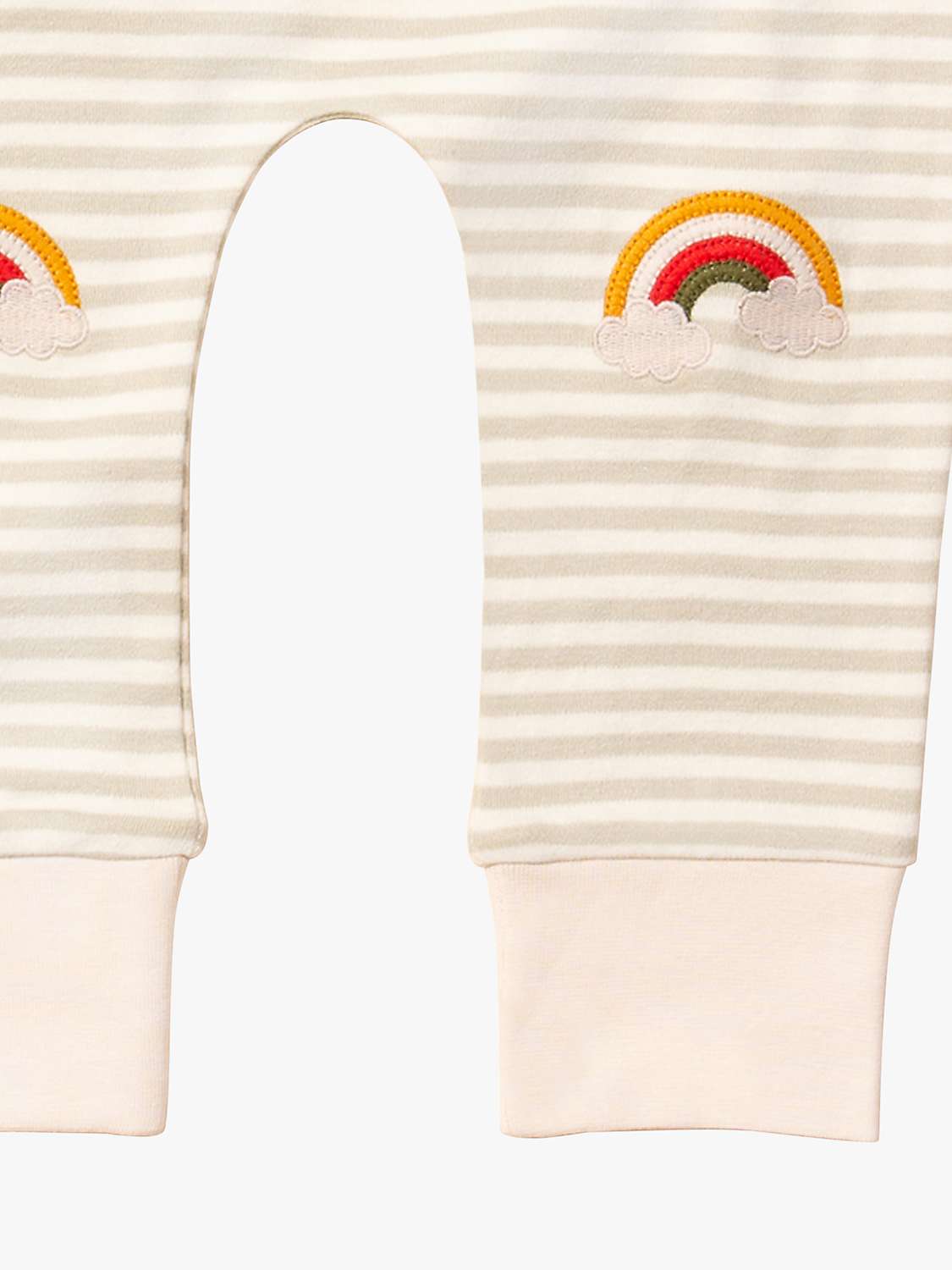Buy Little Green Radicals Baby Organic Cotton Rainbow Knee Patch Striped Joggers, Multi Online at johnlewis.com