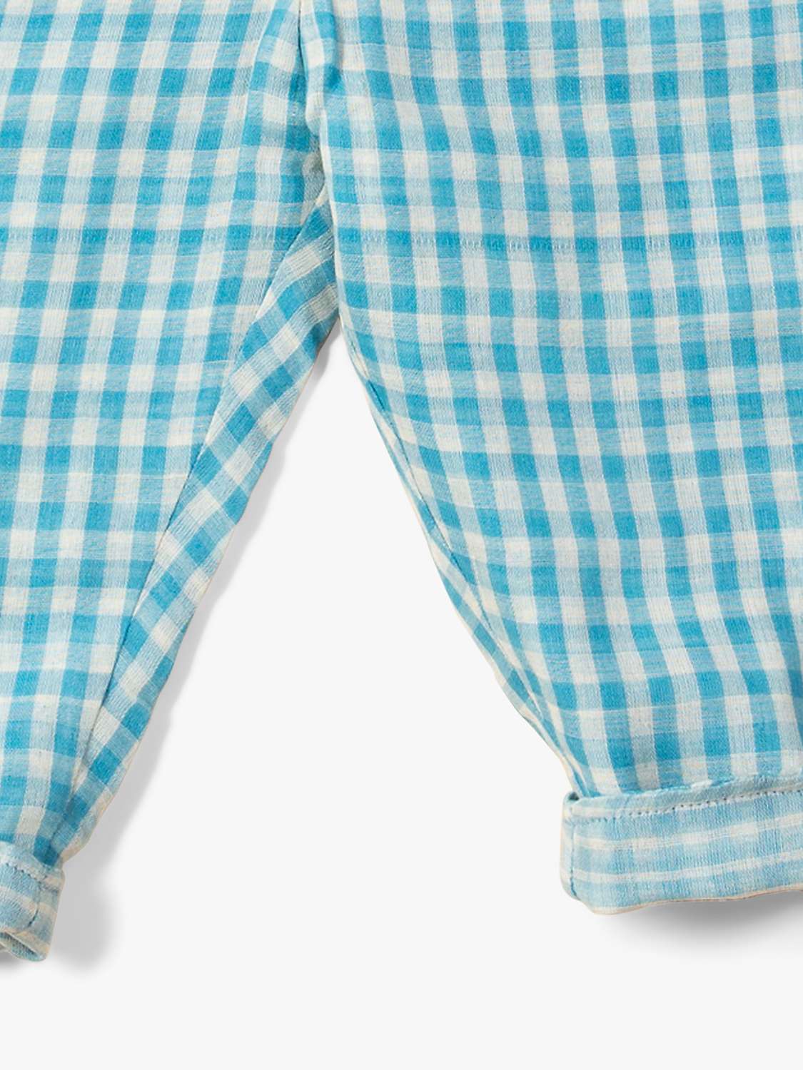 Buy Little Green Radicals Baby Reversible Organic Cotton Pull On Trousers, Blue Moon/White Online at johnlewis.com