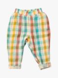 Little Green Radicals Baby Rainbow Check Double Cloth Reversible Pull On Trousers, Multi