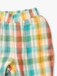 Little Green Radicals Baby Rainbow Check Double Cloth Reversible Pull On Trousers, Multi