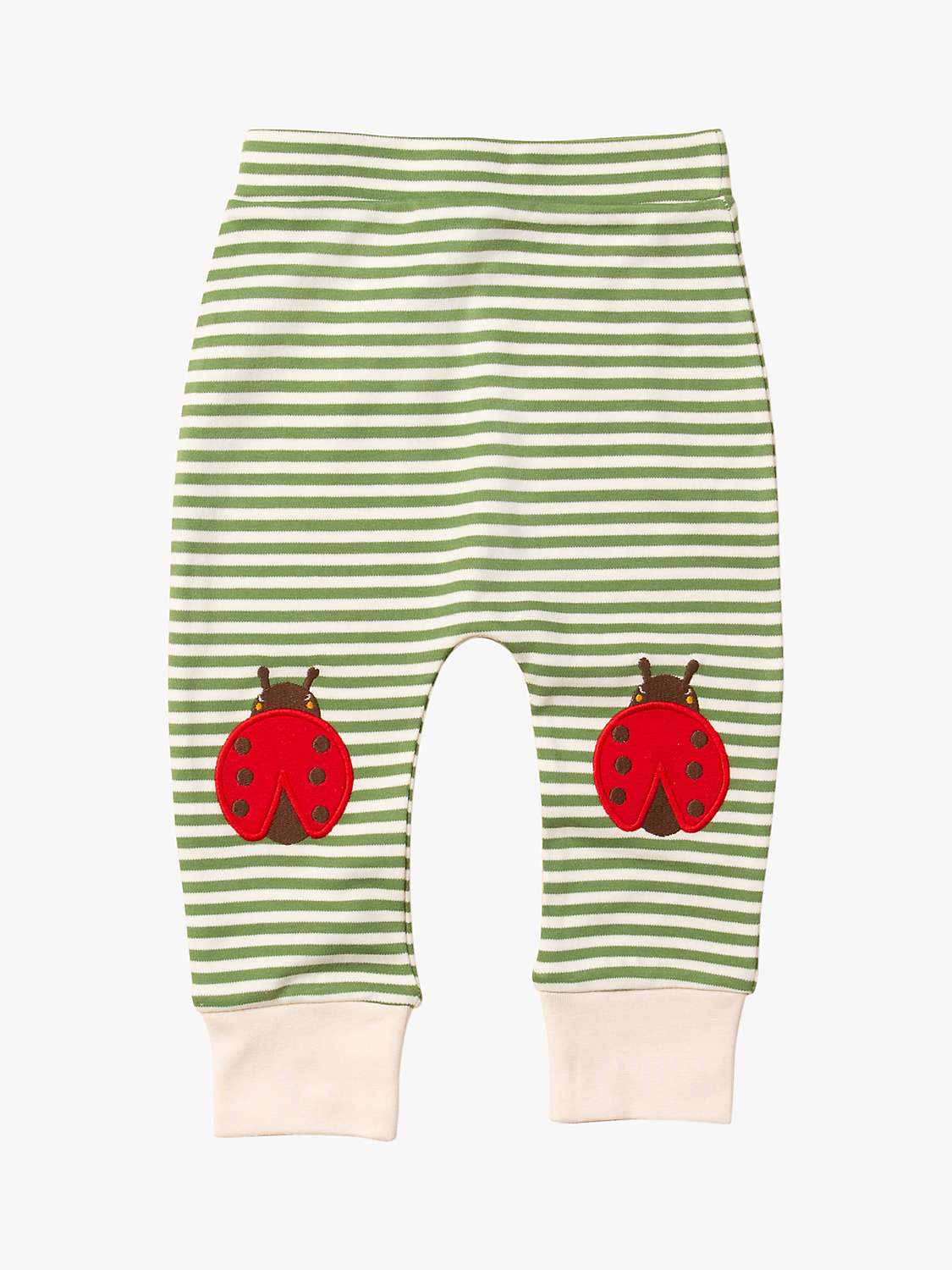 Buy Little Green Radicals Baby Organic Cotton Ladybird Knee Patch Stripe Joggers, Green/Multi Online at johnlewis.com
