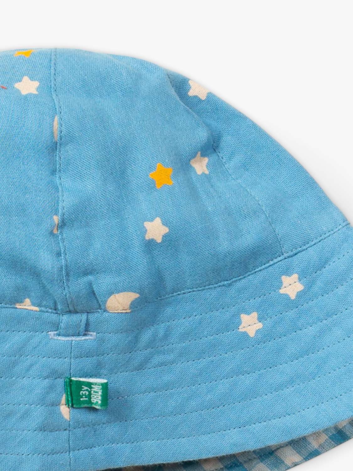 Buy Little Green Radicals Baby Dawn Organic Cotton Reversible Bucket Hat, Blue Online at johnlewis.com