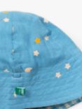 Little Green Radicals Baby Dawn Organic Cotton Reversible Bucket Hat, Blue