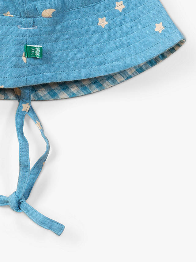 Little Green Radicals Baby Dawn Organic Cotton Reversible Bucket Hat, Blue