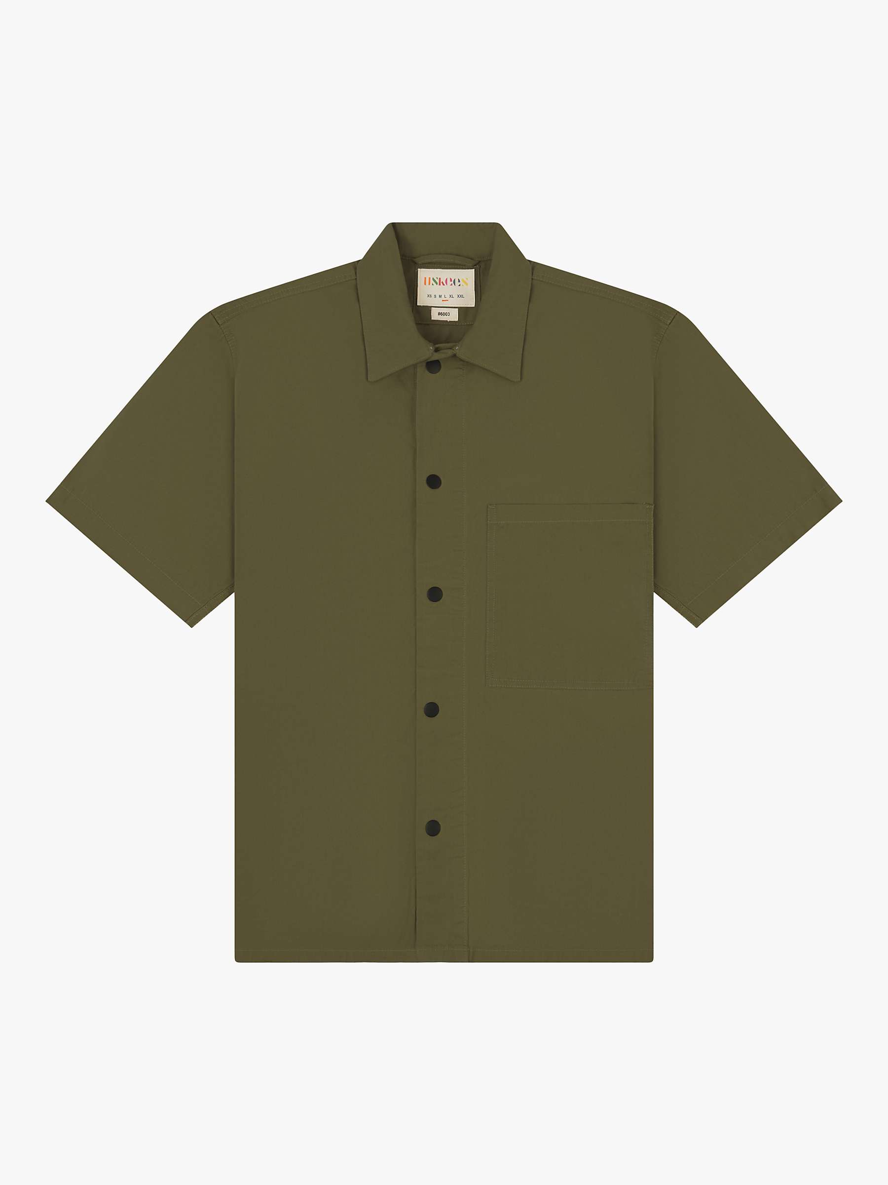 Buy Uskees Short Sleeve Cotton Shirt, Olive Online at johnlewis.com
