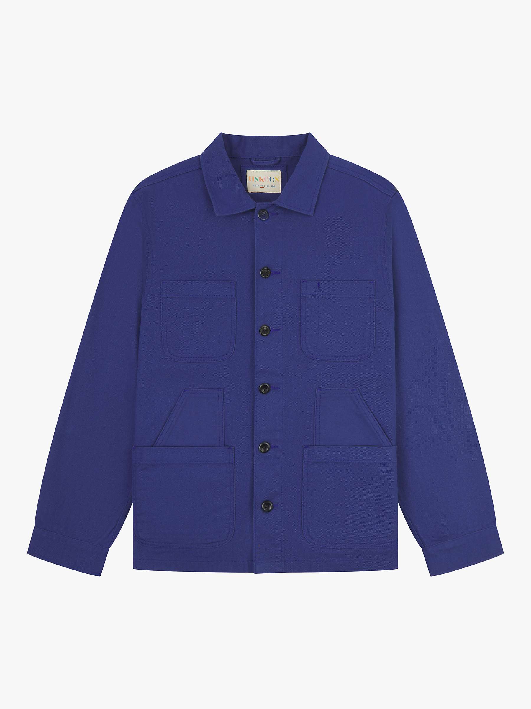 Buy Uskees Drill Organic Cotton Overshirt, Ultra Blue Online at johnlewis.com