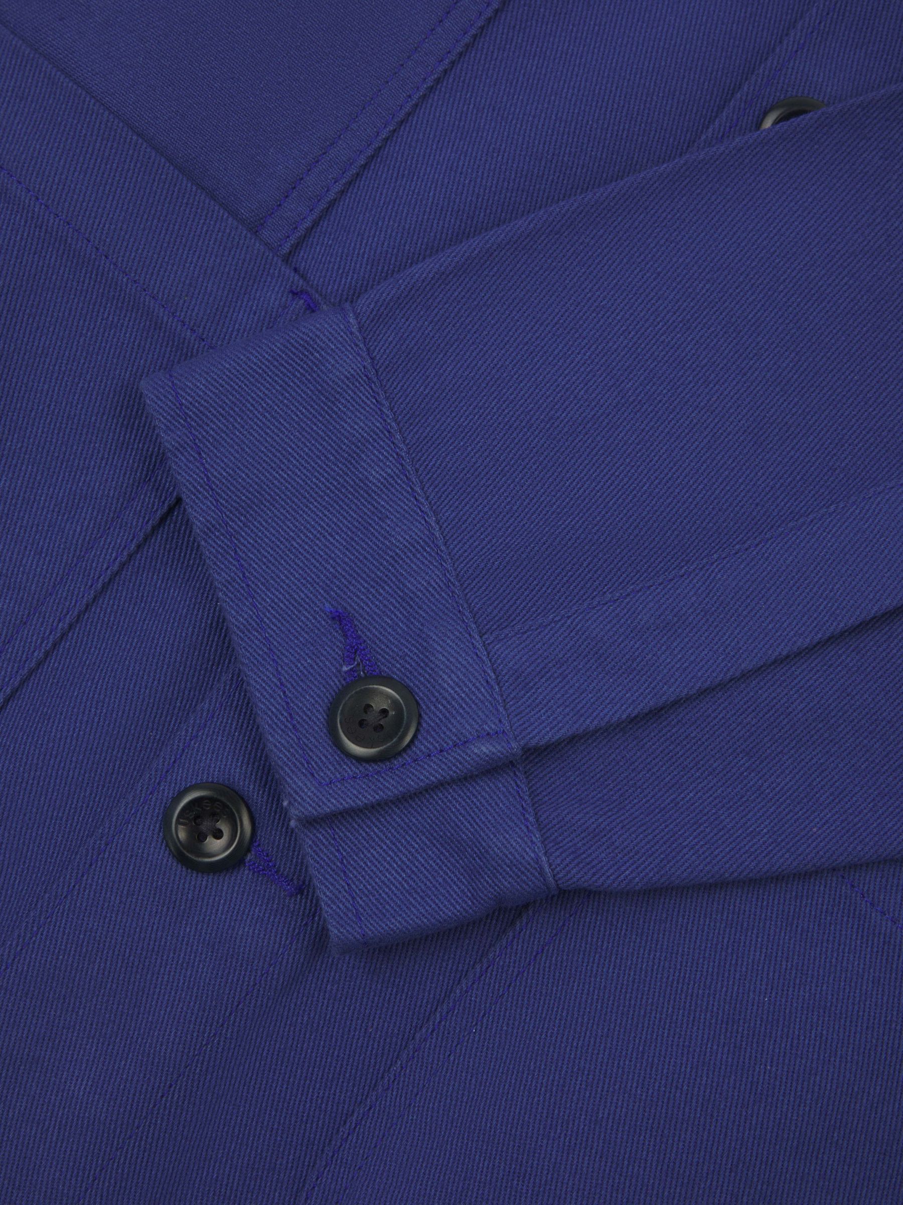 Uskees Drill Organic Cotton Overshirt, Ultra Blue at John Lewis & Partners