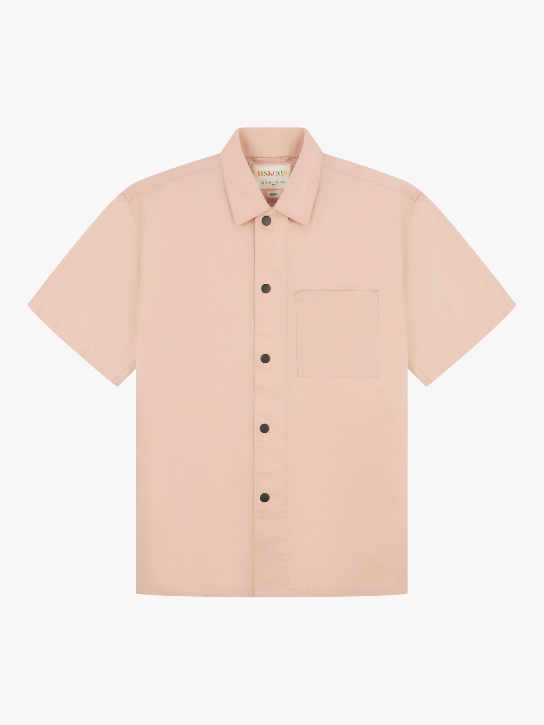 Uskees Short Sleeve Cotton Shirt, Dusty Pink, M