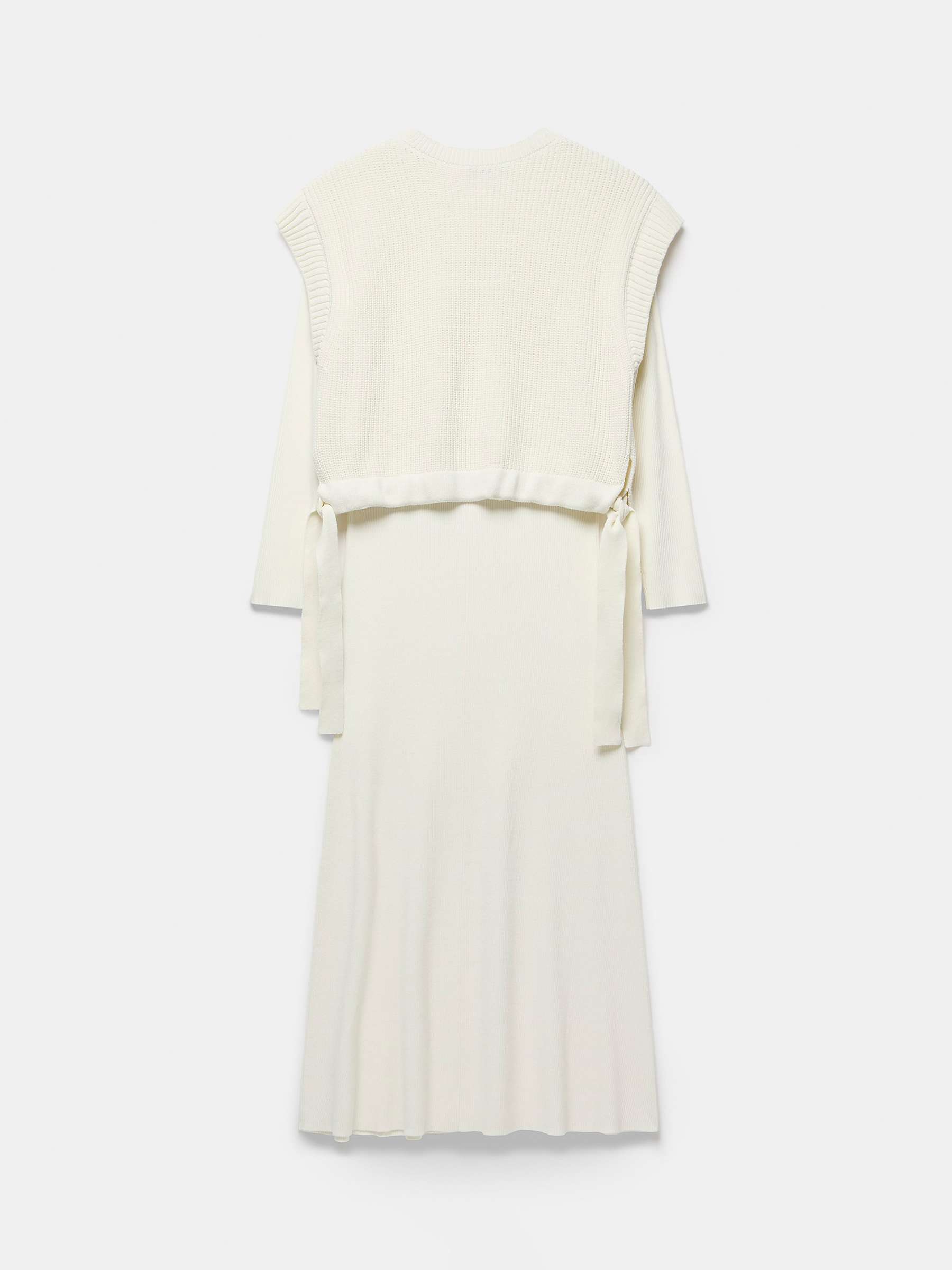 Buy Mint Velvet Layered Rib Knit Midi Dress, Cream Online at johnlewis.com