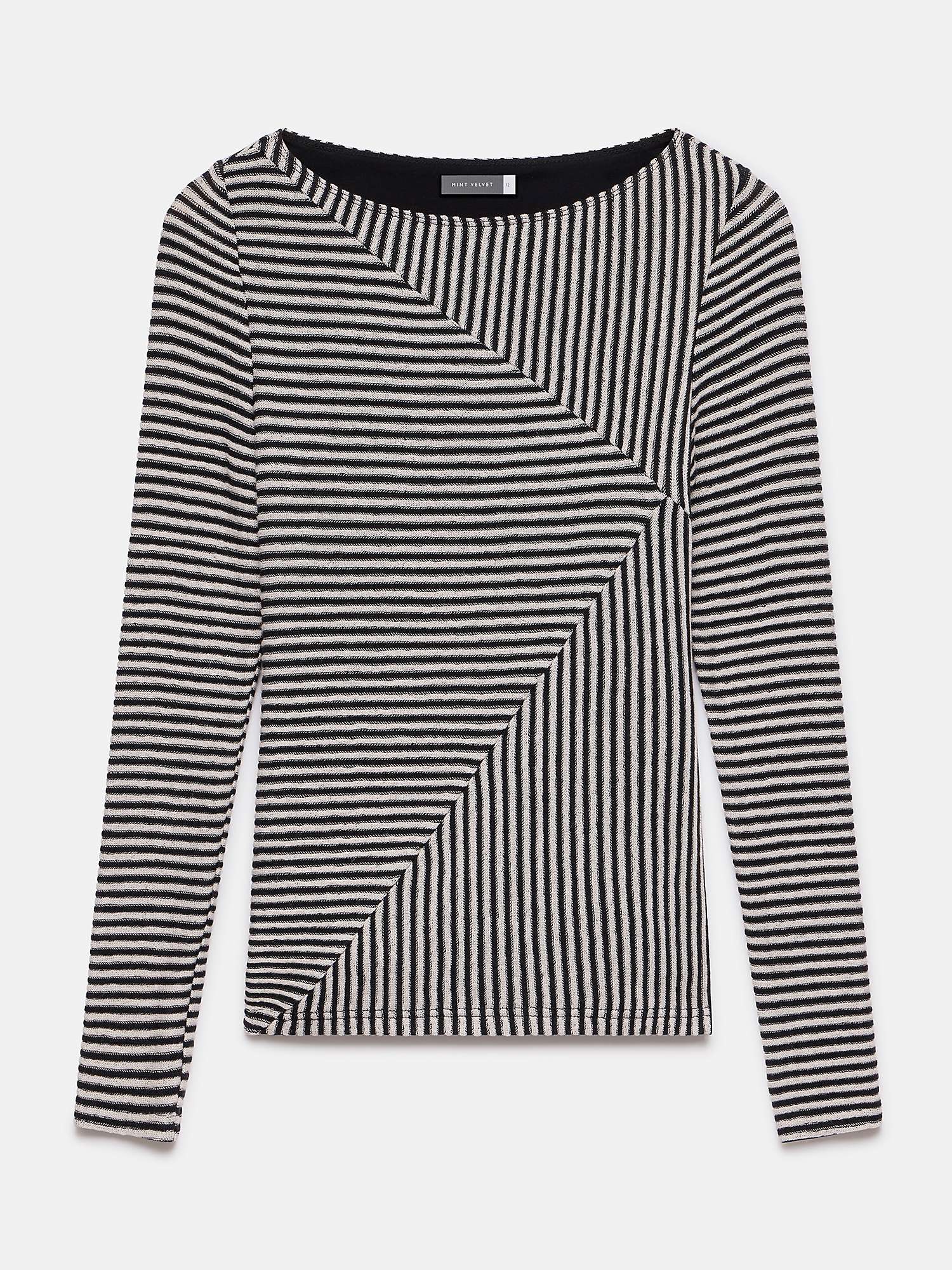 Buy Mint Velvet Black Striped Long Sleeve Top, Black/White Online at johnlewis.com