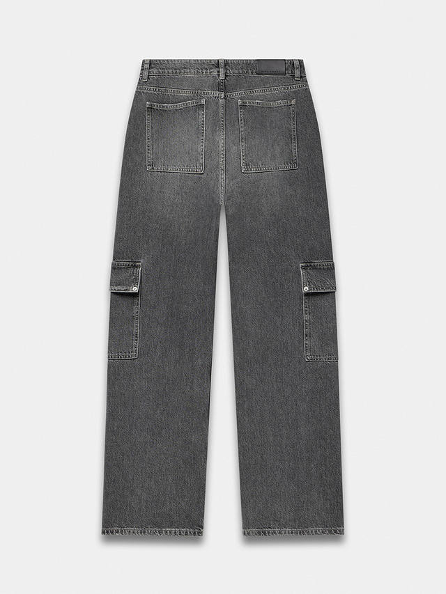 Mint Velvet Wide Leg Cargo Jeans, Grey