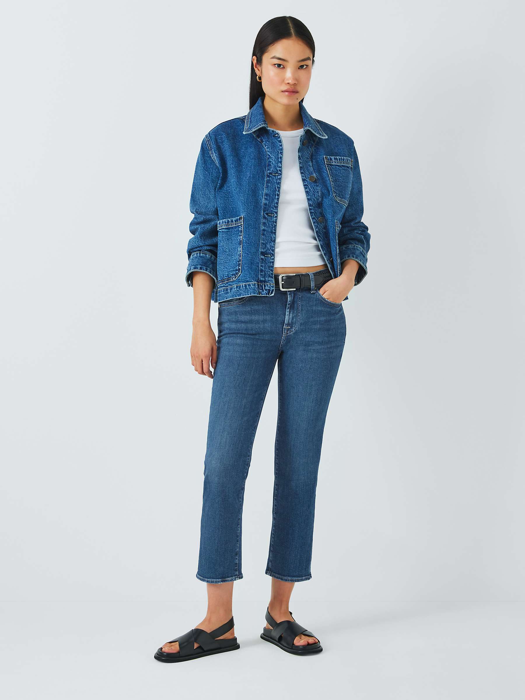 Buy 7 For All Mankind The Straight Cropped Jeans, Slim Illusion Saturday Online at johnlewis.com