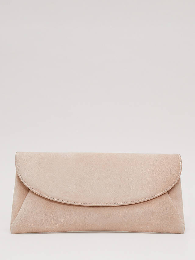 Phase Eight Suede Clutch Bag, Neutral