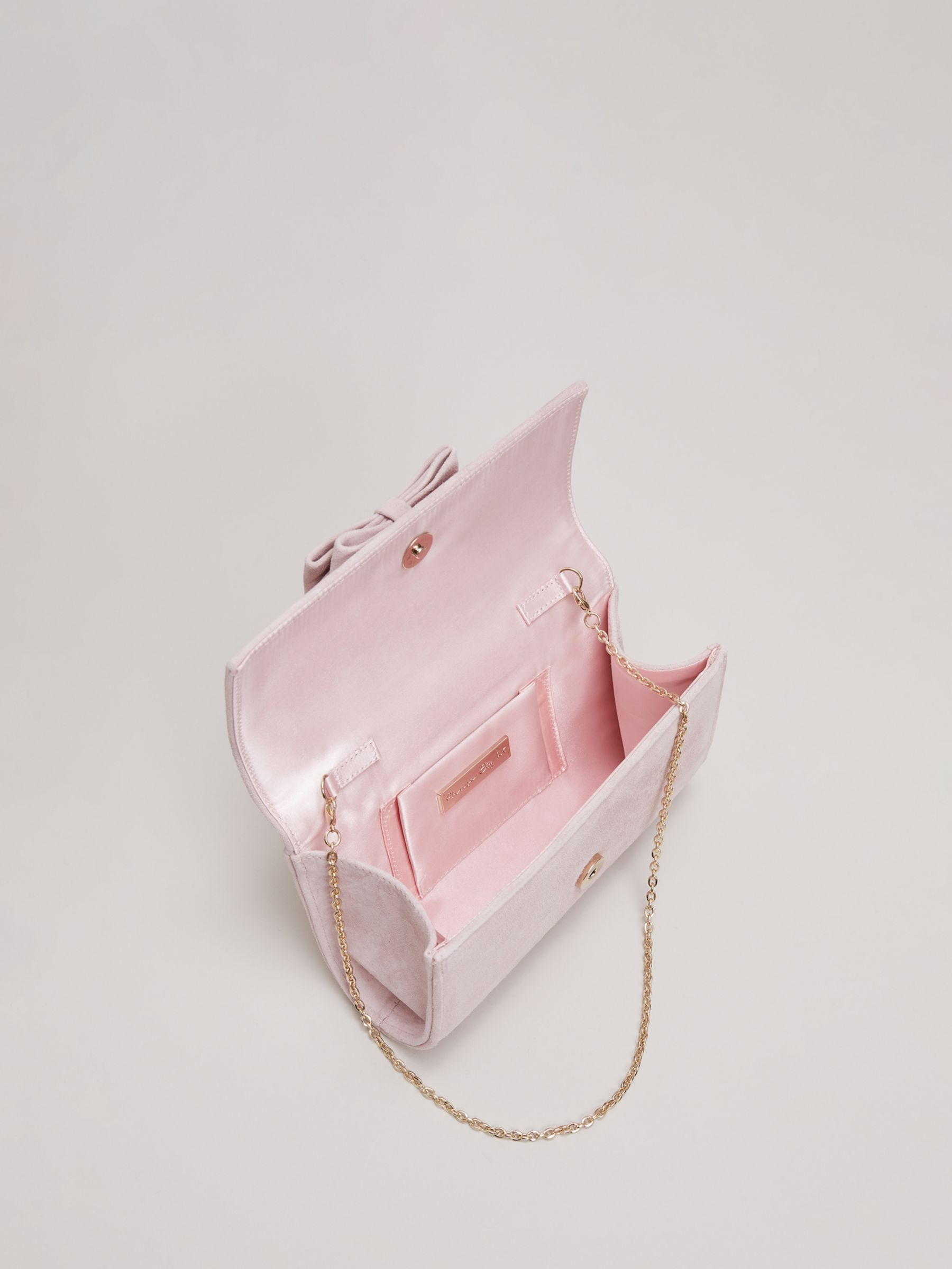 Buy Phase Eight Bow Detail Clutch Bag, Pale Pink Online at johnlewis.com