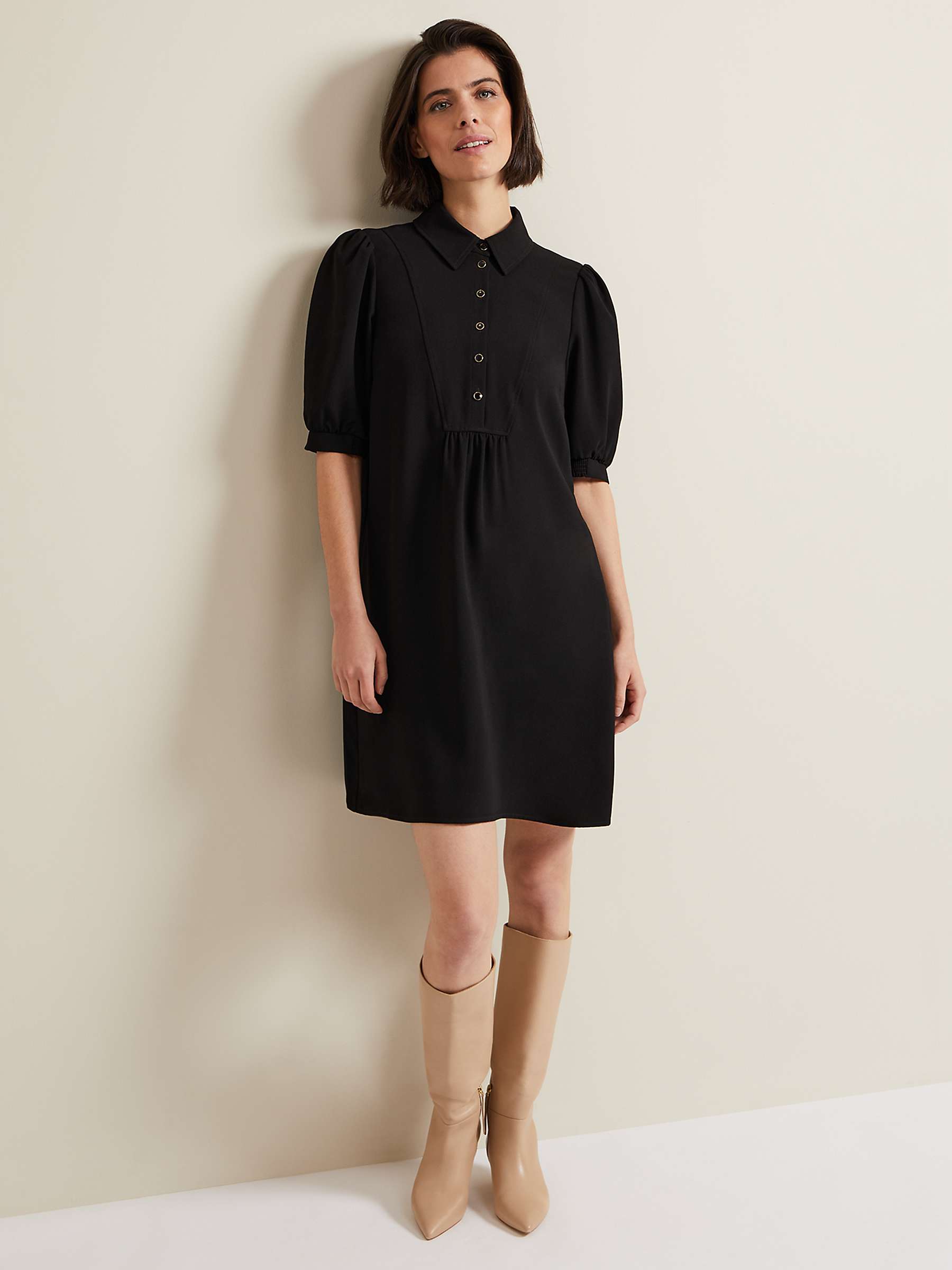 Buy Phase Eight Claudia Swing Mini Dress, Black Online at johnlewis.com