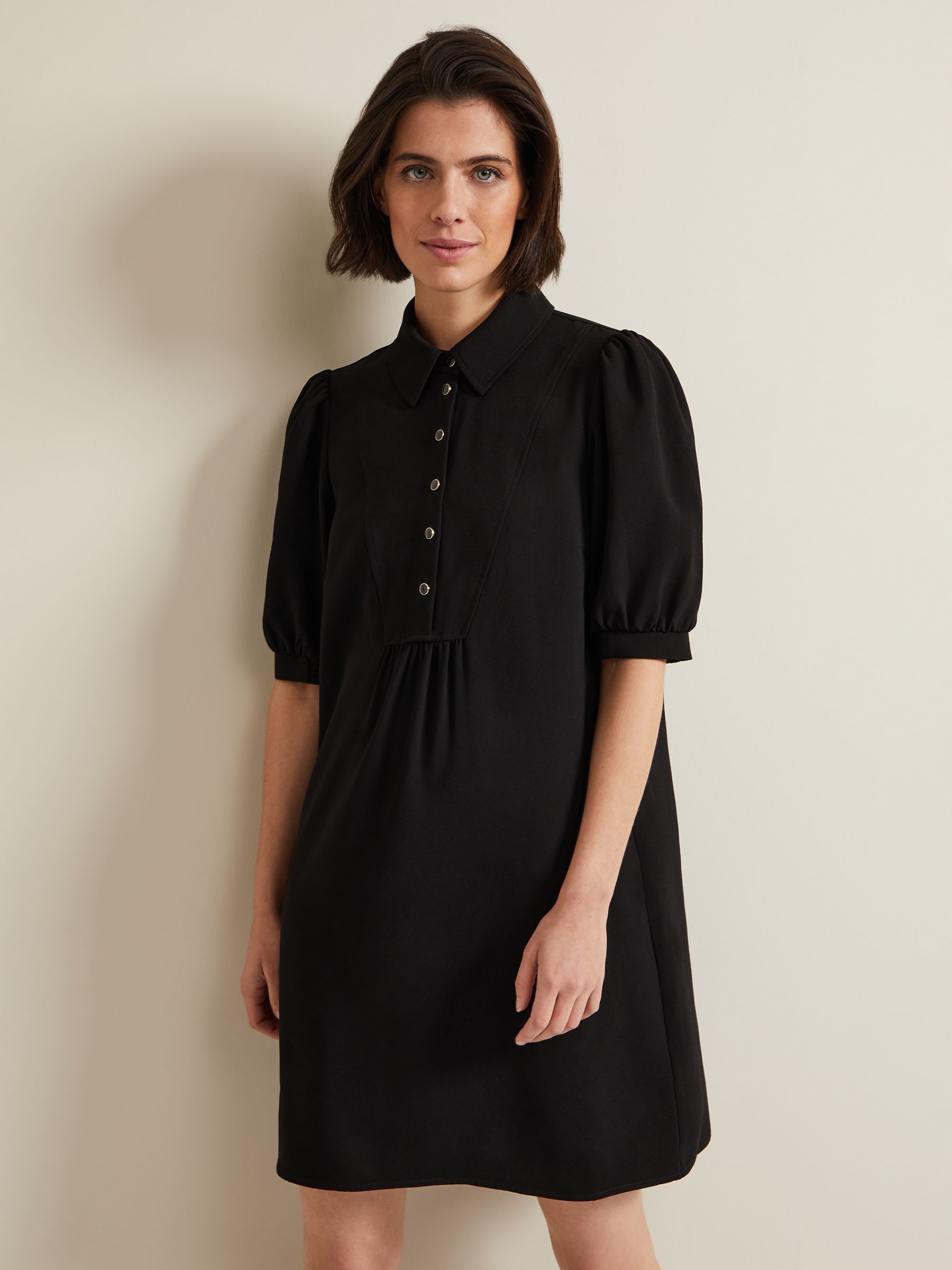 Phase Eight Claudia Swing Mini Dress, Black at John Lewis & Partners