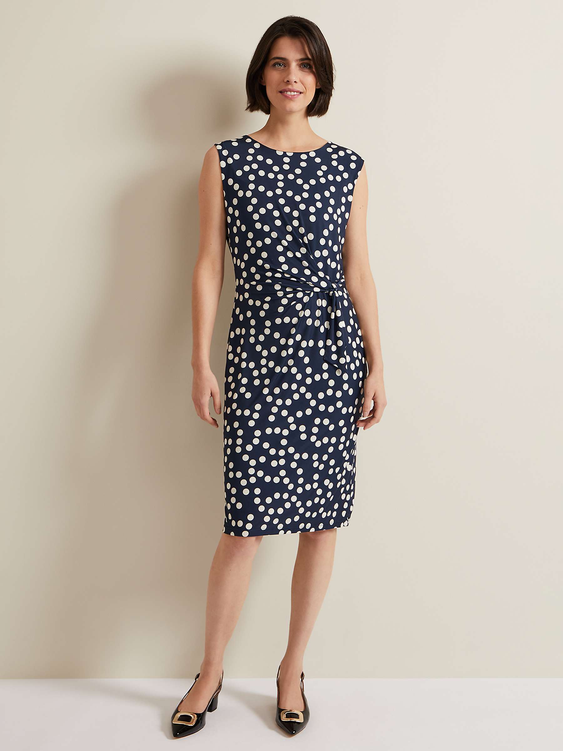 Buy Phase Eight Josey Spot Bodycon Dress, Navy/Ivory Online at johnlewis.com