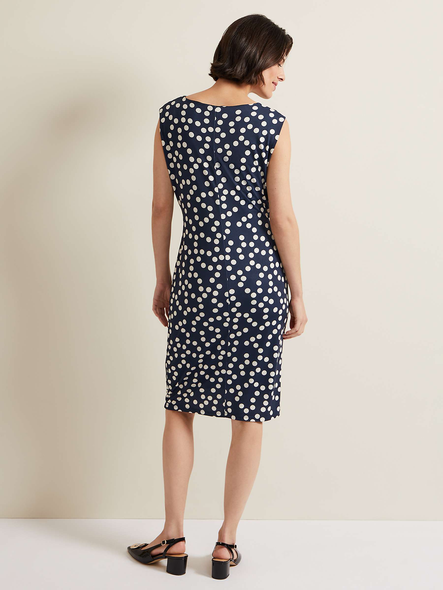Buy Phase Eight Josey Spot Bodycon Dress, Navy/Ivory Online at johnlewis.com