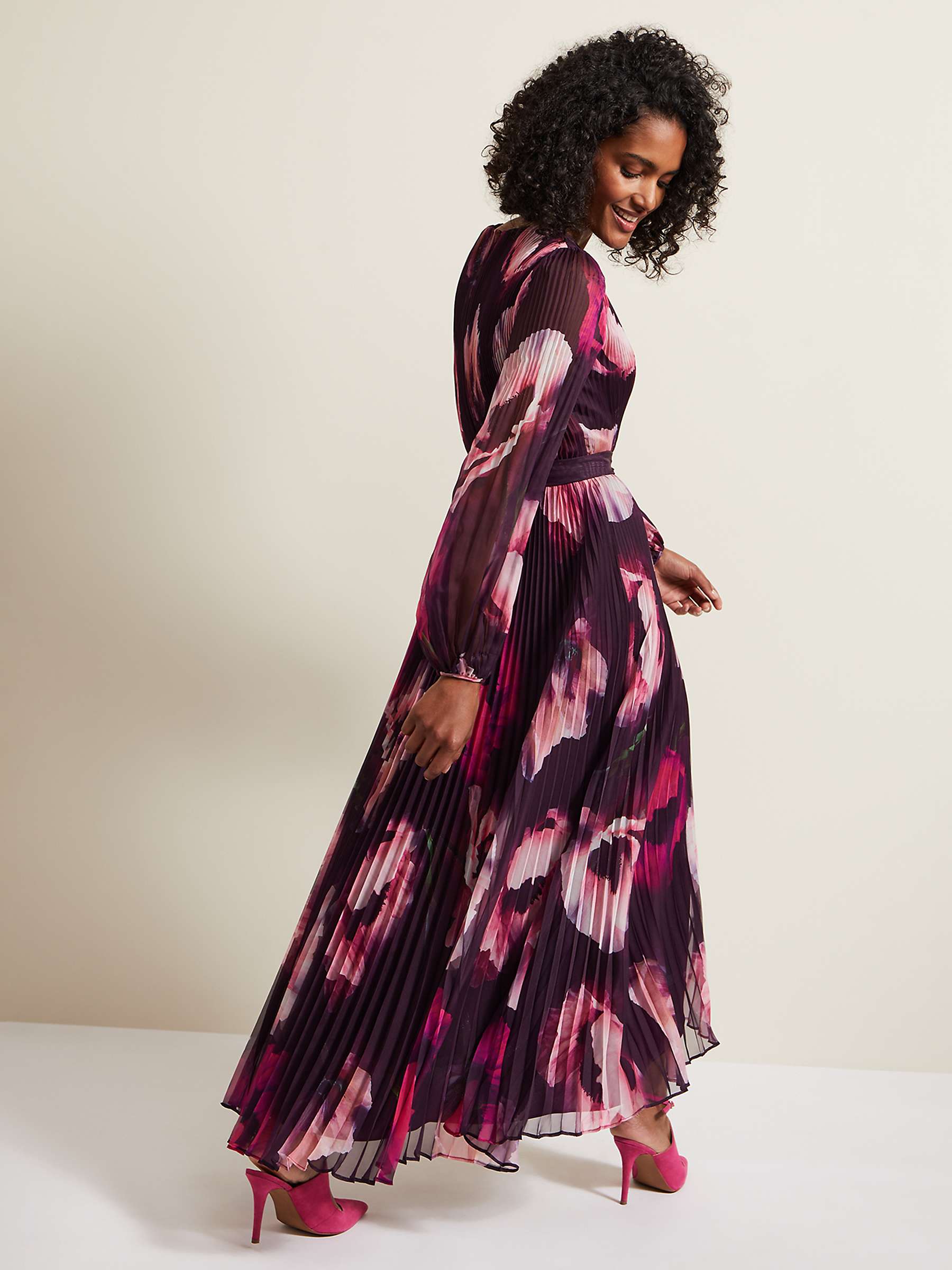 Buy Phase Eight Isadora Pleated Maxi Dress, Multi Online at johnlewis.com