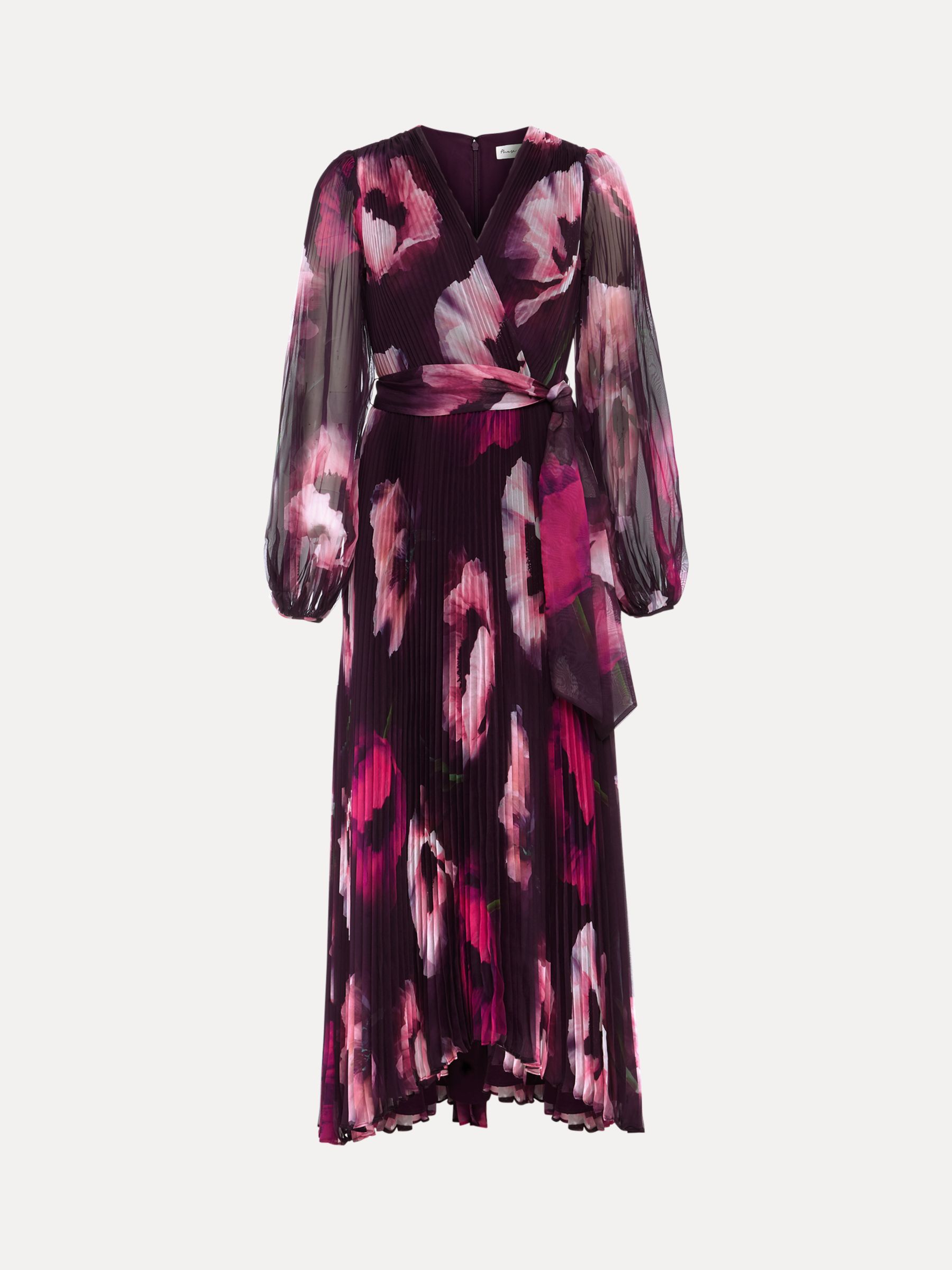 Phase Eight Isadora Pleated Maxi Dress, Multi, 12