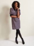 Phase Eight Candice Geometric Print Zip Shirt Dress, Multi, Multi