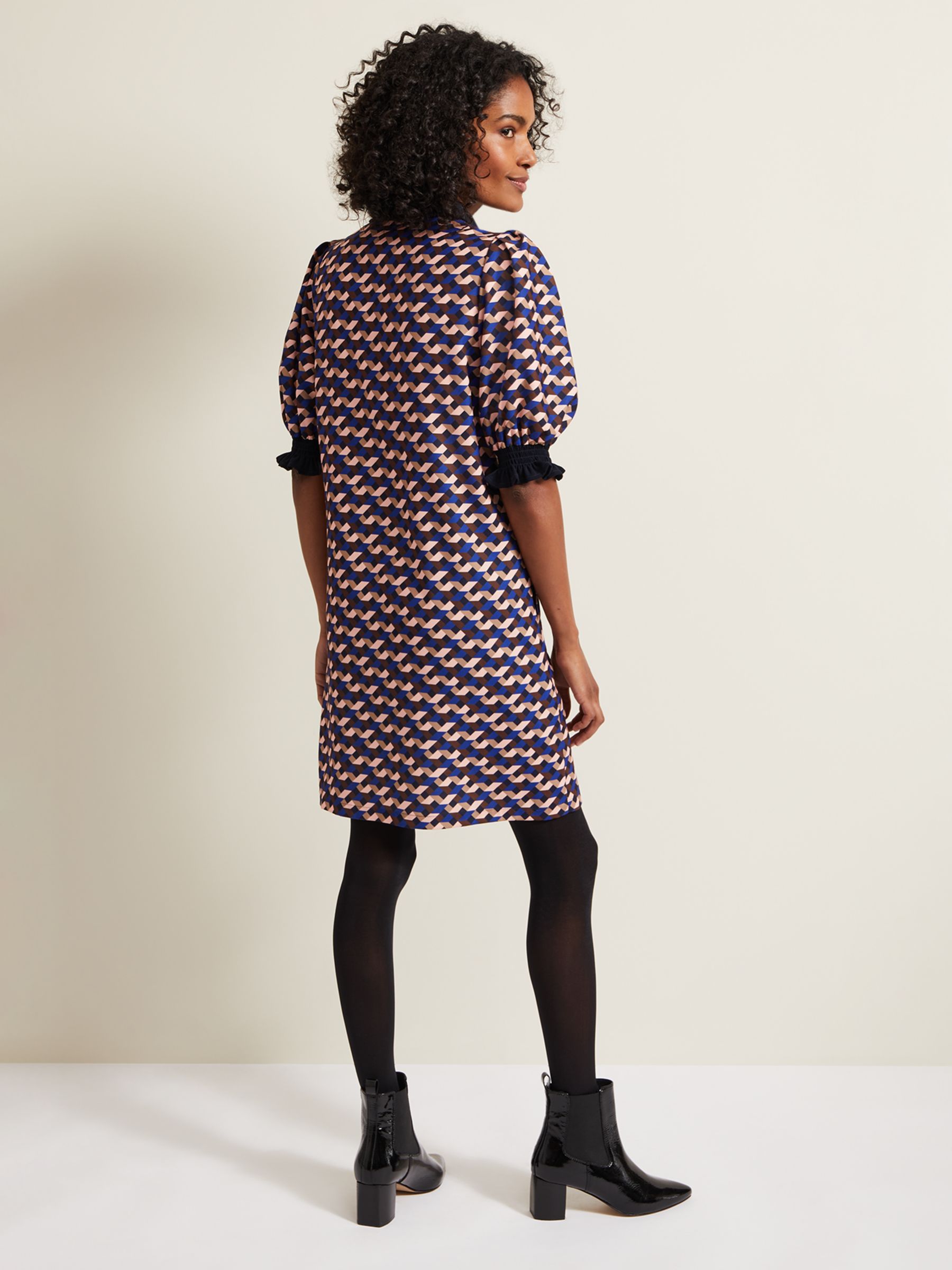 Phase Eight Candice Geometric Print Zip Shirt Dress, Multi, 8