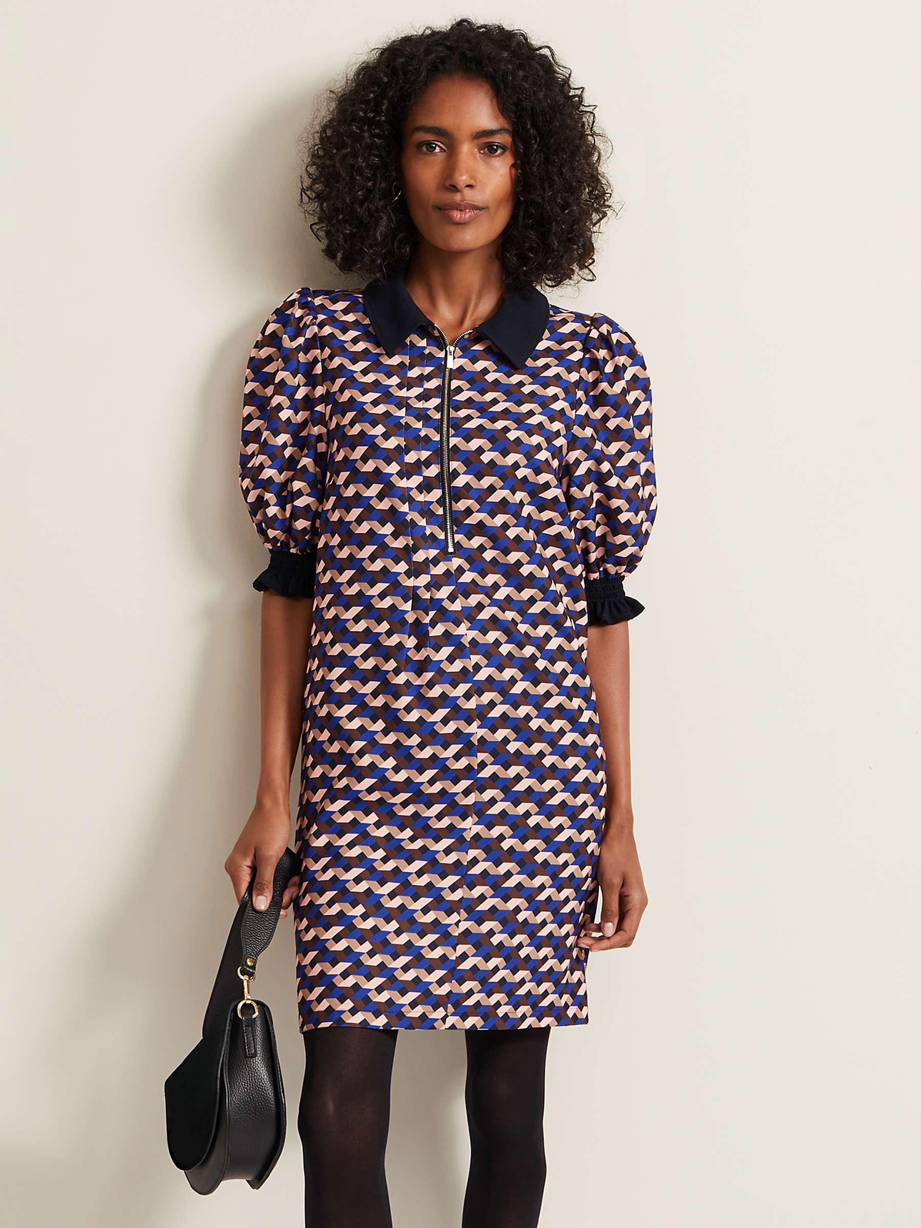 Buy Phase Eight Candice Geometric Print Zip Shirt Dress, Multi Online at johnlewis.com