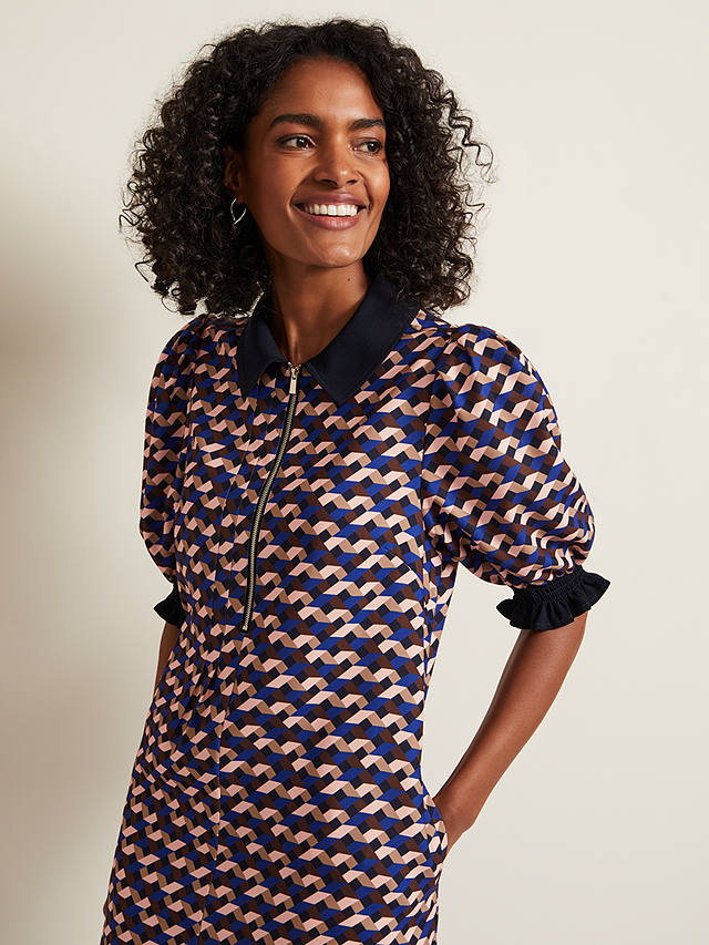 Phase Eight Candice Geometric Print Zip Shirt Dress, Multi