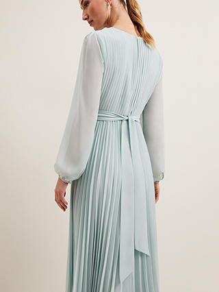 Phase Eight Alecia Pleated Maxi Dress, Pale Blue
